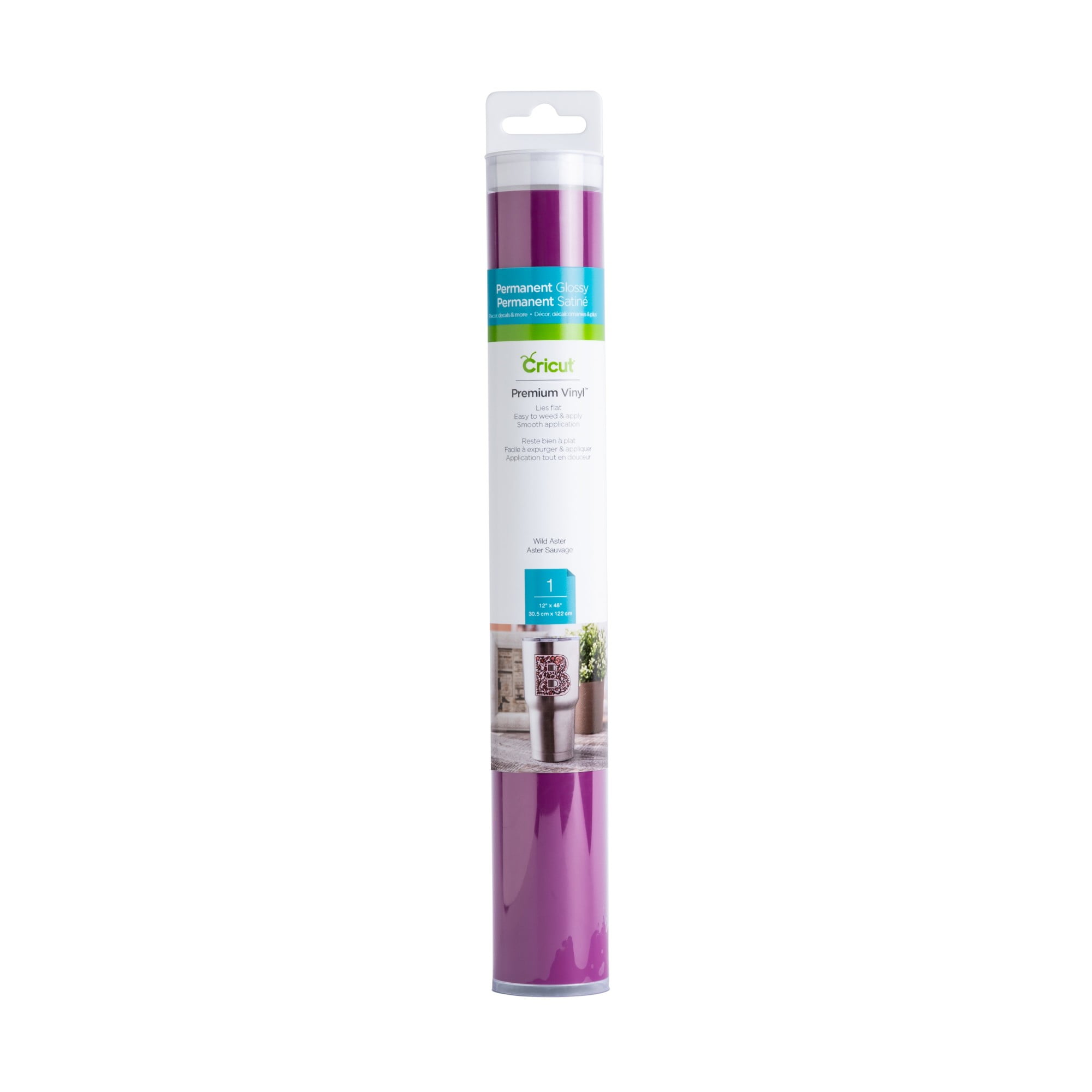 (2 pack) Cricut® Premium Vinyl – Permanent, Wild Aster, 12" x 48"