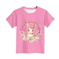 thumbnail image 4 of Manga Corta Crop Top para Niños con Lindo Estampado de Pascua, Cuello Redondo Casual Graphic Tee para 3-14 Años, Tela Suave Transpirable, 4 of 5