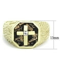 thumbnail image 2 of Mens Rings Squared Cross Brown Black Stainless Steel Ring with Top Grade Crystal in Clear, 2 of 4