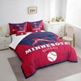 thumbnail image 3 of jejeloiu Baseball City Bedding Comforter Set 7 Pieces,Minnesota Full Bedding Set,Red Deepblue Fitted Sheet Flat Sheet For Child,Luxury Bedroom Decor Reversible, 3 of 8