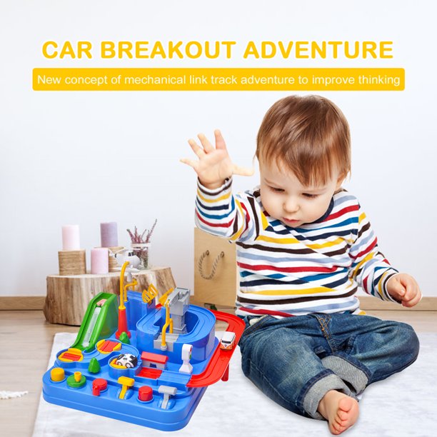 Juego educativo Montessori de coches de carreras para niños juego interactivo Tmvgtek de aventura mental pista de tren