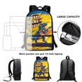 thumbnail image 6 of HUIACONG Large Capacity School Backpack for Boys Girls for Students Ages 6-18 Cool Guitar Dinosaur Print Lightweight Water Resistant Multi Compartment Back to School Bookbag for Daily Use Travel, 6 of 6