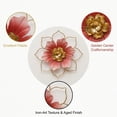 thumbnail image 4 of Gold Metal Wall Art Decor, Rustic Farmhouse Living Room Accents, Bedroom Wall Art, Backyard Outdoor Yard Decor, Pink Floral Design, 1 Pc, 4 of 6