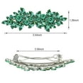 thumbnail image 3 of Austrian Crystal Hair Barrettes, Green Rhinestone Flower Hairpins Hair Clips, Sparkly Hairgrip Hair Headwear Accessories for Women Girls, 3 of 4