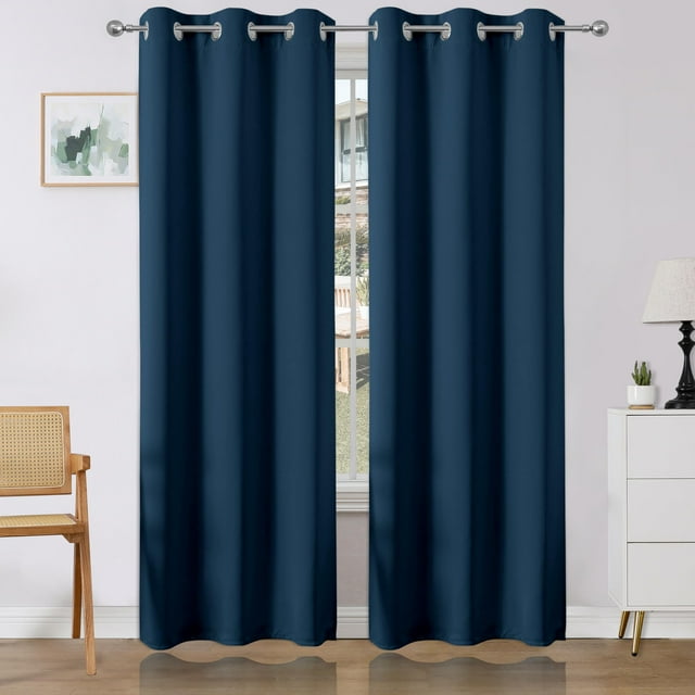 Cortinas térmicas Joydeco, 95 x 213 cm, color azul marino, 2 paneles