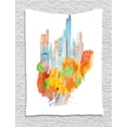 thumbnail image 1 of NYC Scene Tapestry, Painting of Colorful Autumn Season Trees in the City Park Scenic Design Print, Wall Hanging for Bedroom Living Room Dorm Decor, 40W X 60L Inches, Multicolor, by Ambesonne, 1 of 2
