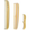 thumbnail image 1 of Juego de peines para barba Giorgio – Kit de peine para barba hecho a mano de color marfil para el cuidado de barba y bigote – Incluye peine alisador de bolsillo de dientes finos + peine de tocador de, 1 of 5