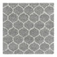 thumbnail image 2 of Unique Loom Trellis Shag Collection Area Rug - Ruby (5' 3" Square Gray/Ivory), 2 of 10