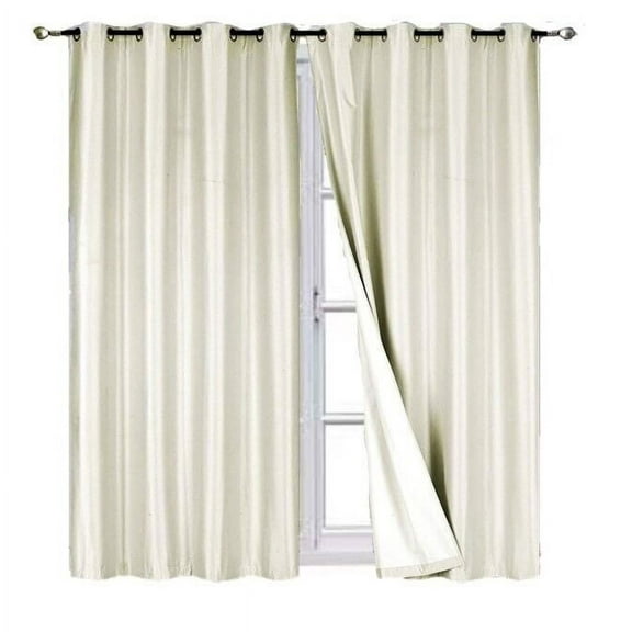 Beth Silver Printed Thermal Insulated 100% Blackout Grommet Top Window Curtain Treatment, Set Of Two (2) Geometric Zig Zag Pattern Darkening Panels 37"In Wide X 84"In Length (Each)