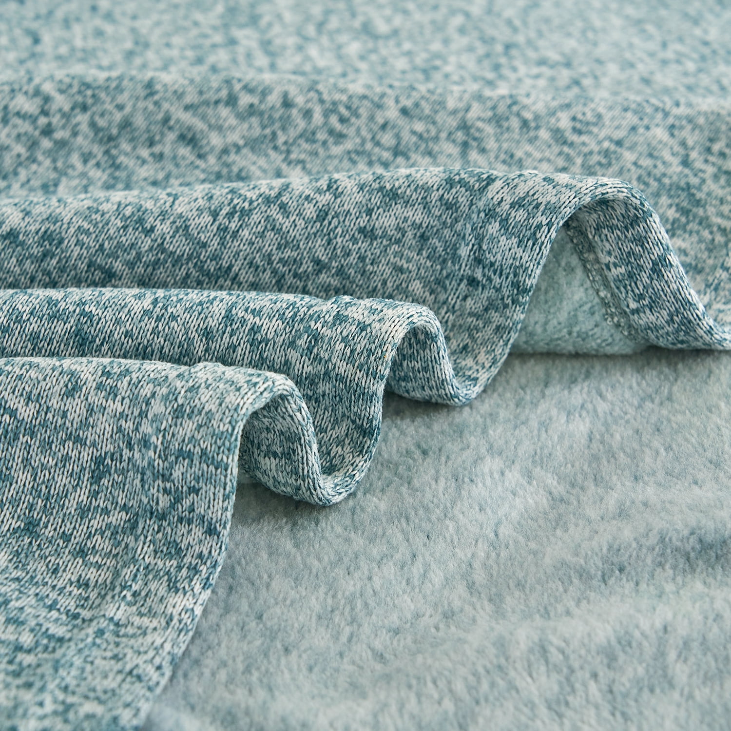 JML 2 Piece Knit Weave Blanket Twin (60"x80") with 1 Sham -Lightweight Fuzzy Jersey Blanket