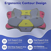 Balea Memory Foam Neck Pillows for Sleeping, Gray,Adjustable Height