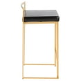 thumbnail image 5 of Fuji Stacker Counter Stools for Kitchen Counter in Gold Metal, Counter Height Chairs, Bar Stools Set of 2, Counter Height Chairs, Bar Stools For Kitchen Island (Black Faux Leather), 5 of 6