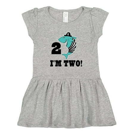 

Inktastic 2nd Birthday Pirate Shark 2 Year Old Gift Toddler Girl Dress