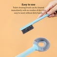 thumbnail image 3 of Cepillo de baño Montado en la pared Mango de plástico Cuarto de baño Lavabo Costura de grietas Limpiador Perforación Herramientas de limpieza Suministros de limpieza para el hogar Gris blanco Injueey HA065135-02B, 3 of 6