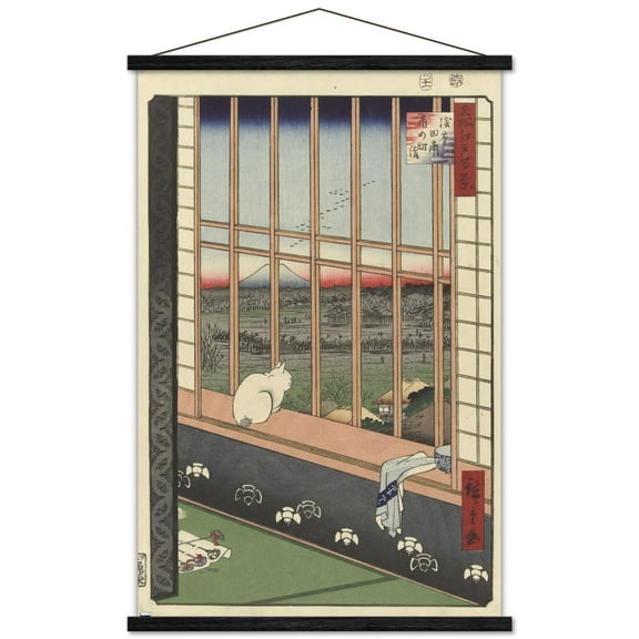 Asakusa Ricefields - Torinomachi Wall Poster with Magnetic Frame, 22.375" x 34"