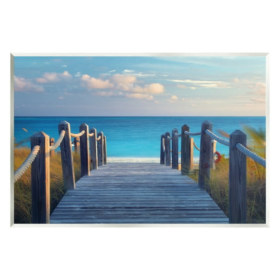 Stupell Industries Summer Boardwalk Beach View Coastal Photography Unframed Art Print Wall Art