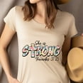 thumbnail image 4 of Christian She Is Strong Proverbs 31:25 Bible Verse T-Shirt for Women, Azalea, Size 2XL, 4 of 6