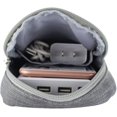 thumbnail image 3 of Bolsa para accesorios electrónicos, estuche organizador para dispositivos digitales, funda de transporte de nailon gris para guardar equipos de viaje, cables, USB, auriculares, disco duro portátil, 3 of 4