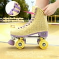 thumbnail image 5 of JZY Light Up Roller Skates for Women and Kids, Quad High-Top PU Leather Skates with Glowing Wheels (Youth Sizes 2-11), 5 of 7