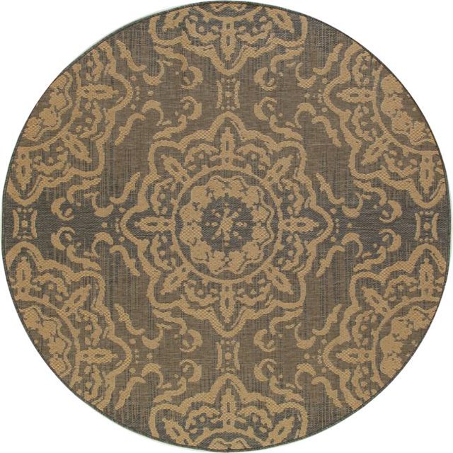 Art Carpet Plymouth Collection Refreshing Flat Woven Indoor & Outdoor Round Area Rug, Gray, 7 ft.