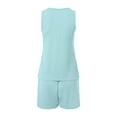thumbnail image 5 of vigerkar Womens Summer 2 Piece Sets 2025 Ribbed Knit Crew Neck Sleeveless Tank Tops With Shorts Casual Lounge Matching Set Green, M, 5 of 8