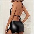 thumbnail image 6 of BONIXOOM Matching Pajamas For Couples Pajamas For Women Loungewear Drawstring Sleeveless Solid Jumpsuit Black S, 6 of 9