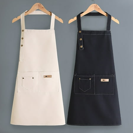 

Travelwant Kitchen Cooking Aprons Adjustable Bib Soft Chef Apron with 2 Pockets for Men Women
