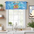 thumbnail image 2 of Pool Rules Valance Curtain for Windows Swim Ring Ball Slippers Floral Blue Swimming Pool Rod Pocket Curtain Valances Short Window Treatments Panels for Kitchen Bathroom Laundry Basement 54 x 18 Inch, 2 of 9