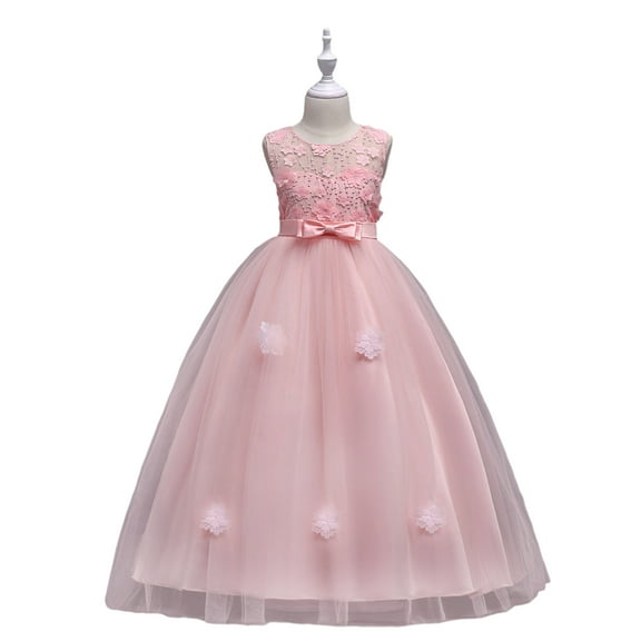 XBASW 5-16T Girls Sleeveless Princess Dresses for Toddler Kids Tutu Tutu Dress Pageant Party Wedding Flower Girl Gown for Teen
