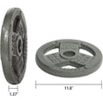 thumbnail image 2 of BalanceFrom Tri-Grip Cast Iron Plate Weight Plate for Strength Training, Weightlifting and Crossfit, 2-Inch, 25lbs Pair, 2 of 4