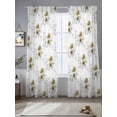 thumbnail image 2 of Spring Floral Sheer Curtains 2 Panels Set Yellow Lower Gray Leaf Watercolor Eucalyptus Leaves Sheer Window Curtains Light Filtering Rod Pocket Voile Drapes for Bedroom Living Room 52"X84", 2 of 9