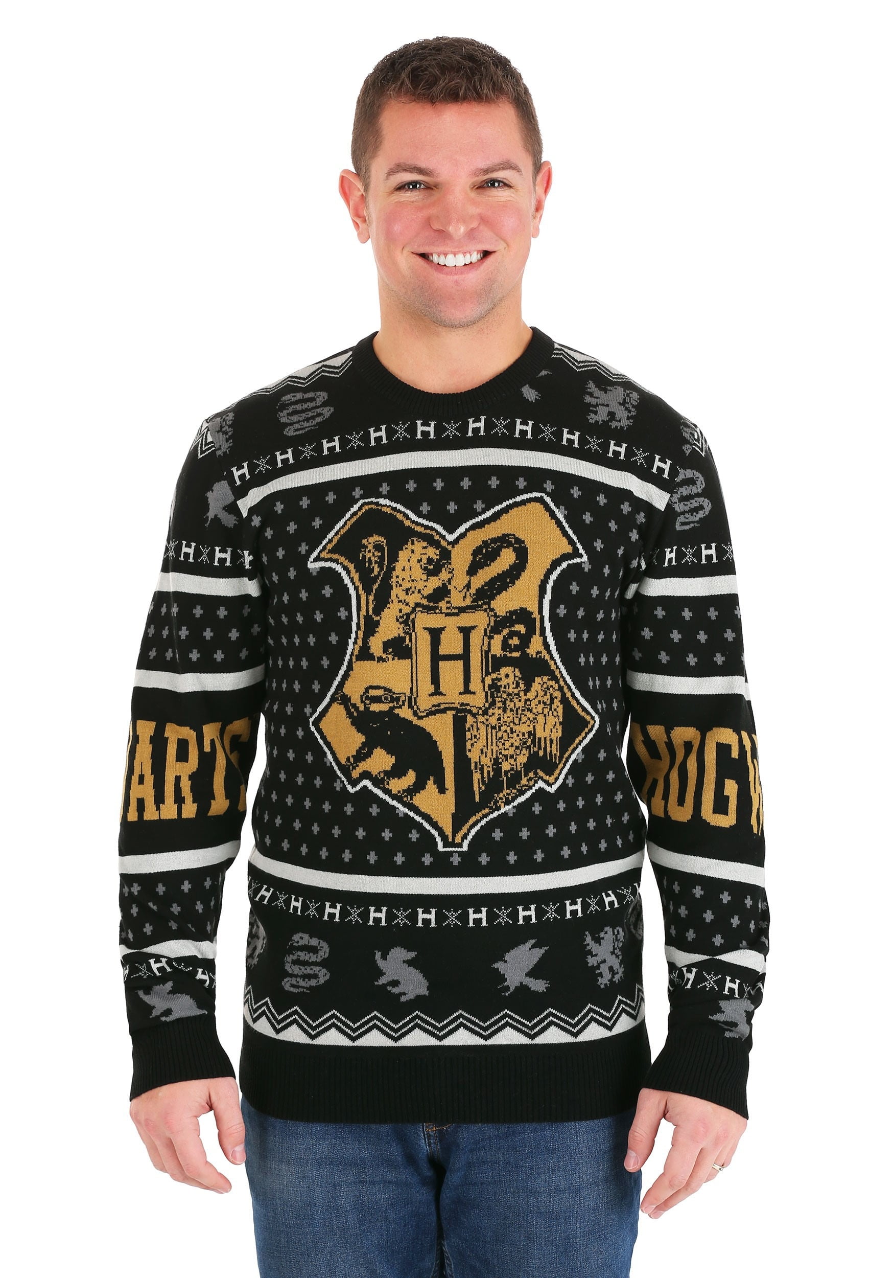 Harry Potter Hogwarts Ugly Christmas Sweater - Walmart.com - Walmart.com