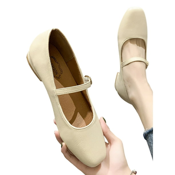 Square toe ballet sale flats with ankle strap