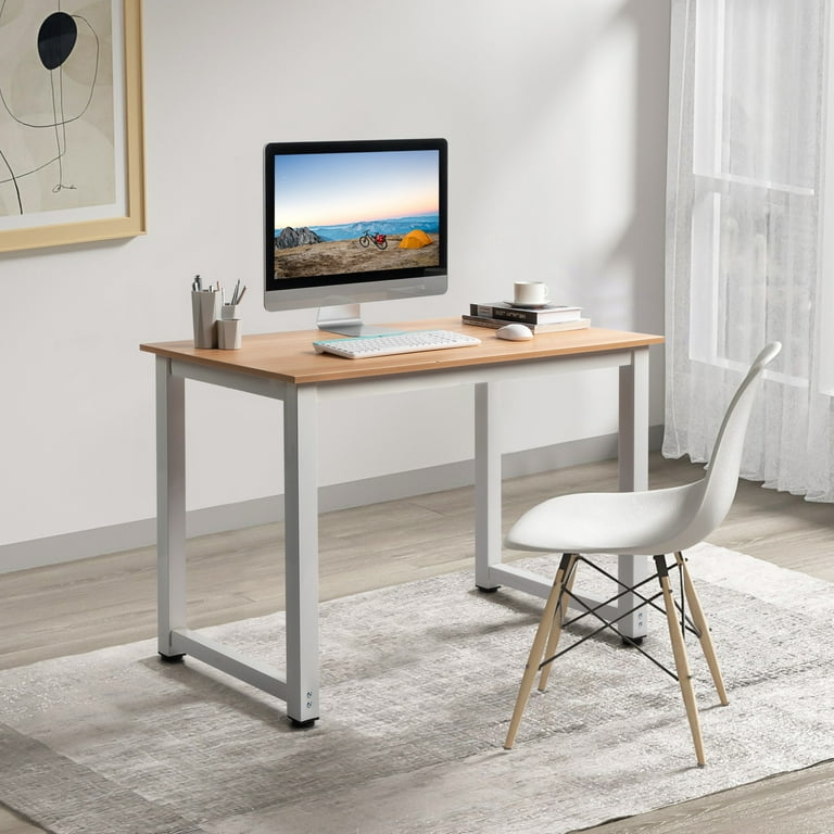 Wooden Desktop Computer Desk with Shelves PC Table Study Wood Home Office