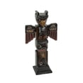 thumbnail image 1 of Hand Crafted Dot Painted Wooden Eagle Totem with Wings 12 In., 1 of 3