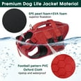 thumbnail image 4 of Kuoser Dog Life Jacket, Reflective and Adjustable Life Vest for Small Medium Large Dogs Red, XS, 4 of 8