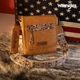 thumbnail image 3 of Wrangler Crossbody Bags for Women Vintage Hand Woven Shoulder Purse, Leopard-Honey Brown, 3 of 7