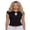 Black, variant on LMLYSoH Women Cap Sleeve T-Shirts Solid Color Keyhole Neckline Casual Shirts Summer Fashion Slim Fit Tops Streetwear