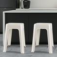 thumbnail image 5 of Yesdate Set of 6 White Barstools Classroom Stools Kids Short Stools, Stackable for Indoor/Outdoor, Counter Height Patio Bar Stool Chair, 5 of 6
