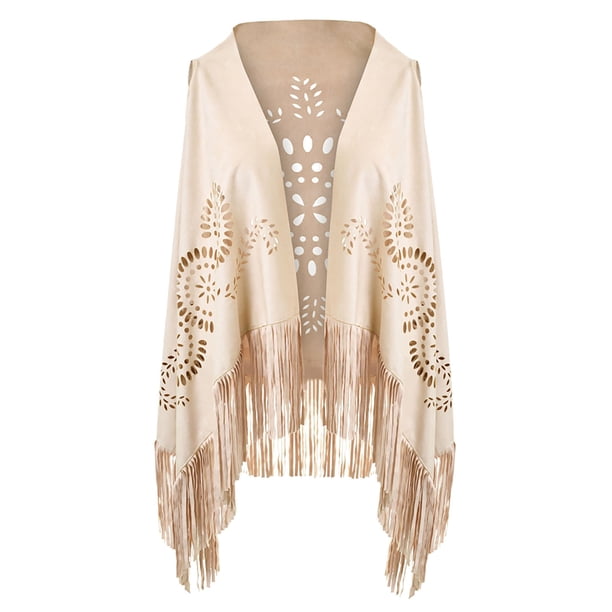 Chal de invierno para mujer, color liso, de gamuza, con flecos, bufanda chal para mujer