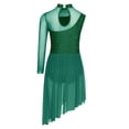 thumbnail image 3 of SiiRoh Kids Girls Sparkly Lyrical Dance Dress High Low Skirted Leotard Modern Contemporary Dancewear Green 12, 3 of 6