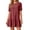 Wine, variant on Women's Summer Puff Sleeve Mini Dress, Casual Crewneck Ruffle Hem Babydoll Dress, Loose Fit Tiered Shift Sundress