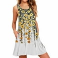 thumbnail image 2 of Lolmot Summer Dresses for Women Beach Boho Sleeveless Round Neck Vintage Floral Flowy Pockets Tshirt Tank Sleepwear Sundresses, 2 of 5