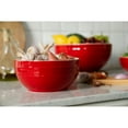 thumbnail image 2 of STAUB Ceramique 2 Piece Ceramic Large Mixing Bowl Set, Cherry, 2 of 7