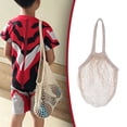 thumbnail image 2 of Reusable Cotton Mesh Grocery Bag, Ongmies Washable String Bag Farmers Market Shopping Net Bags Beach Organizer Bulk Aesthetic Portable Tote with Handles for Fruit Vegetable, 2 of 9