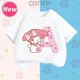 thumbnail image 2 of Camiseta de manga corta para niños con letras de la A a la Z de My Melody Anime, camiseta de algodón de verano para niños de Sanrio, regalo de cumpleaños kawaii suave con forma de corazón para niñas, 2 of 5