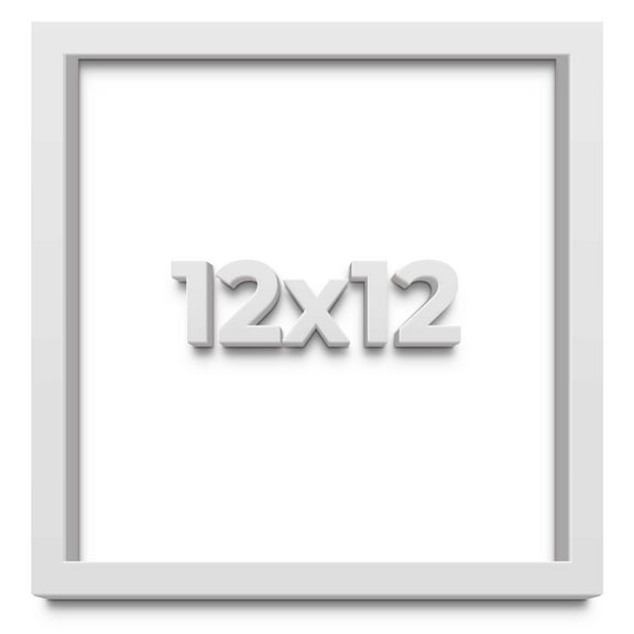 12x12 Shadow Box Frame White | 2 Inches Deep Real Wood Contemporary Shadowbox Display Frame | UV
