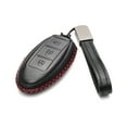thumbnail image 2 of Vitodeco Leather Smart Key Fob Case Compatible with Nissan Versa, Sentra, Altima, Maxima, Rogue 2007-2022 (3 Buttons, Black/Red), 2 of 5