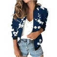 thumbnail image 2 of LOVZFMLL Vestes pour Femmes Chandail en Molleton Ample à Manches Longues avec Fermeture Éclair Veste de Baseball Tricotée Décontractée, 2 of 7