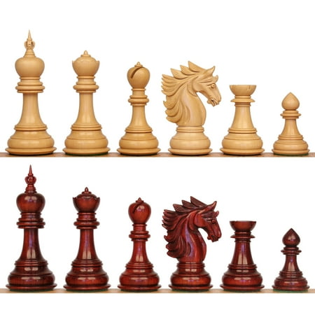 Bucephalus Staunton Chess Set with Padauk & Boxwood Pieces - 4.5" King